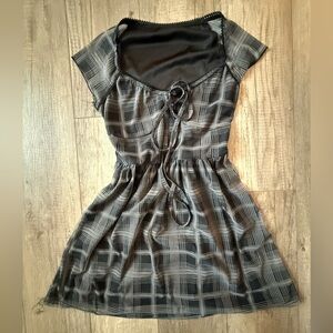 Black and Gray Plaid Dress
